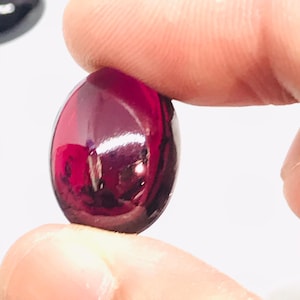 Garnet Oval 13X18 MM Cabs, Pack of 1 Pieces, Good quality Cabochons , natural red garnet , garnet cabs , Origin India image 1
