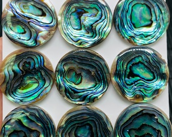 Ronde abaloneschelpen - 25 mm - verpakking van 1 stuk - AAAA-kwaliteit - natuurlijke abalone cabochons