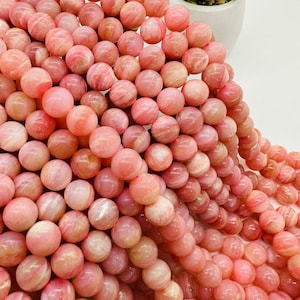 ピンクオパールラウンドビーズ - 10 mm サイズ - AAAA 品質 - 長さ 40 cm - 天然ピンクオパールビーズ