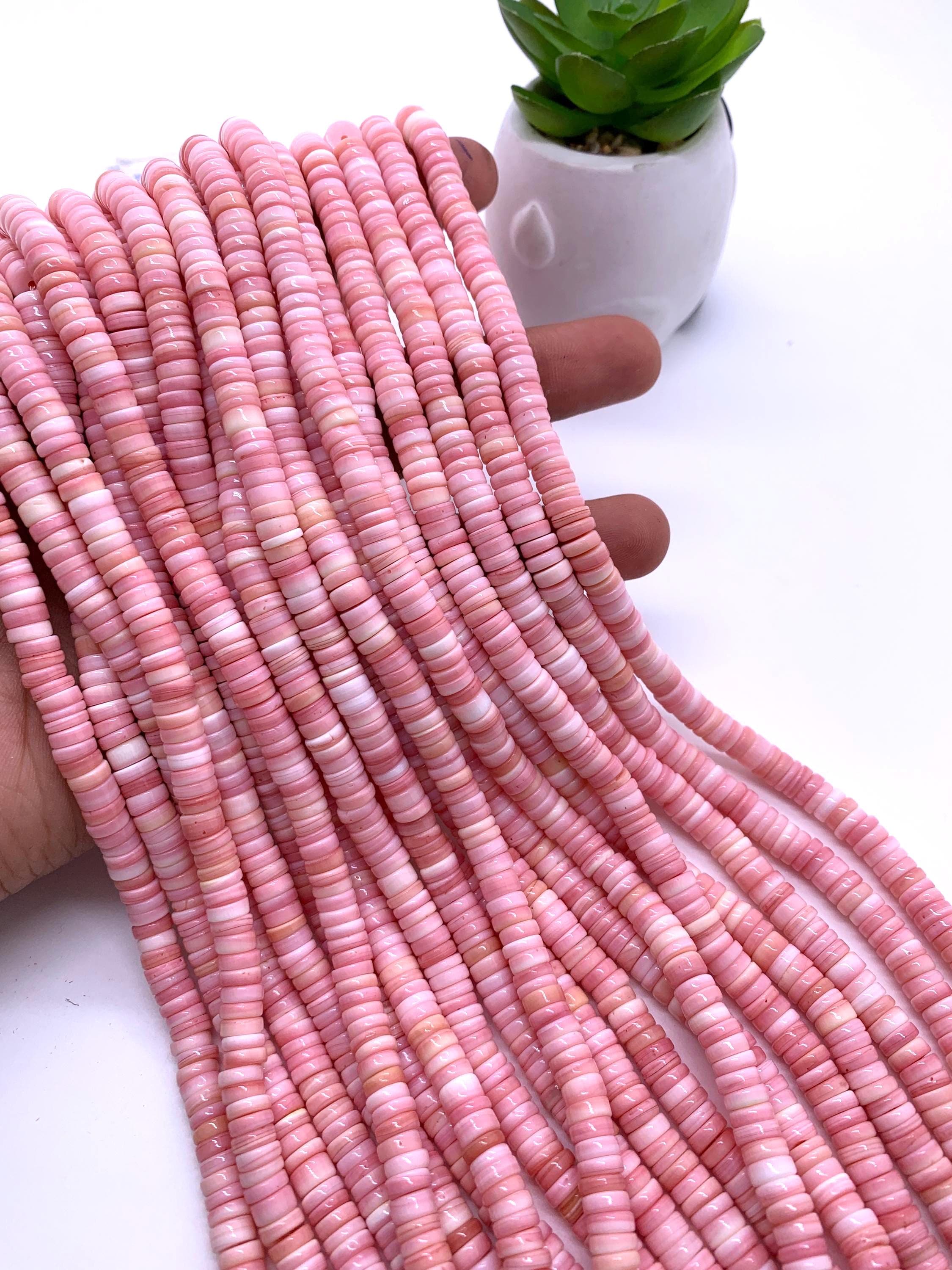 6 mm クイーンコンクシェルヘイシビーズ • 長さ 40 cm • AAA 品質 