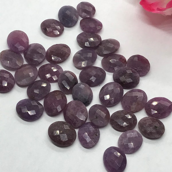 Pink Sapphire Faceted Oval 9X11MM Size, Sapphire faceted thin oval shape•  (Pack of 6 Pcs)