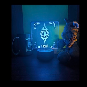 EverQuest Inspired Monk LED Acrylic Desk Light Night Light