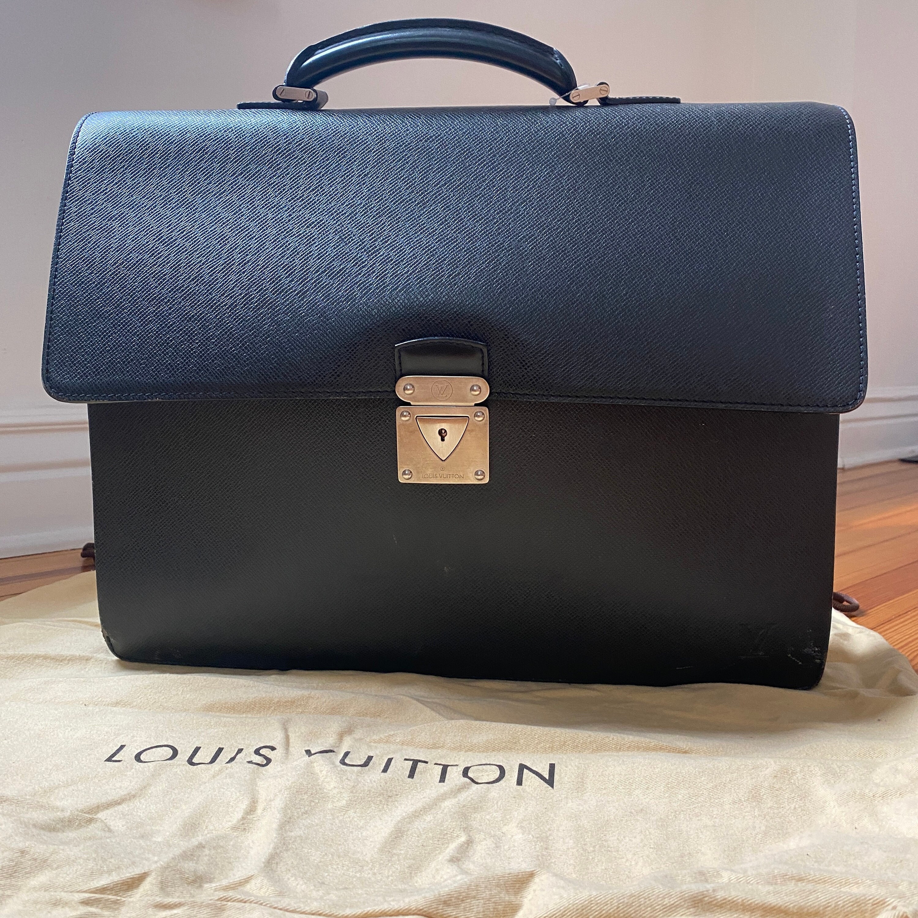 Black Leather Pilot or Doctor's Briefcase from Louis Vuitton