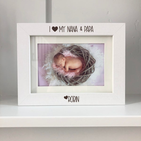 I love my Nana & Papa Picture Frame, Engraved Picture Frame gift for Nana and Papa, Nana and Papa Gift, Grandparent Gift