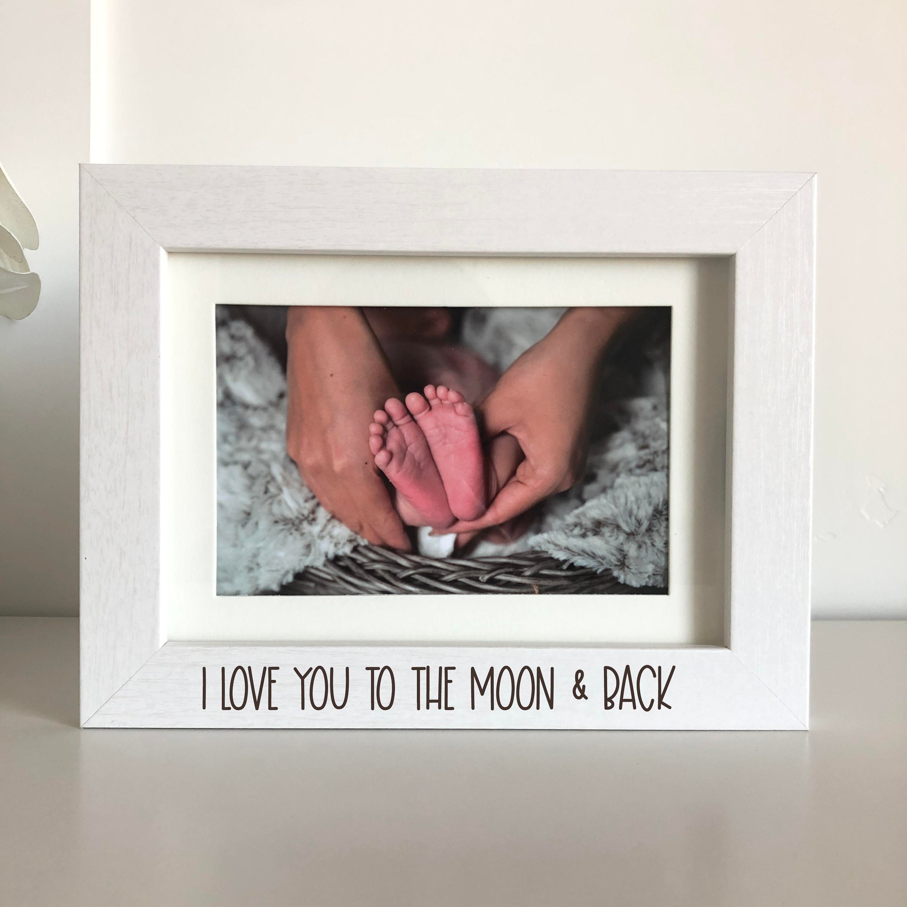 To The Moon & Back Linen Photo Frame 6”x6 – Sugarboo & Co