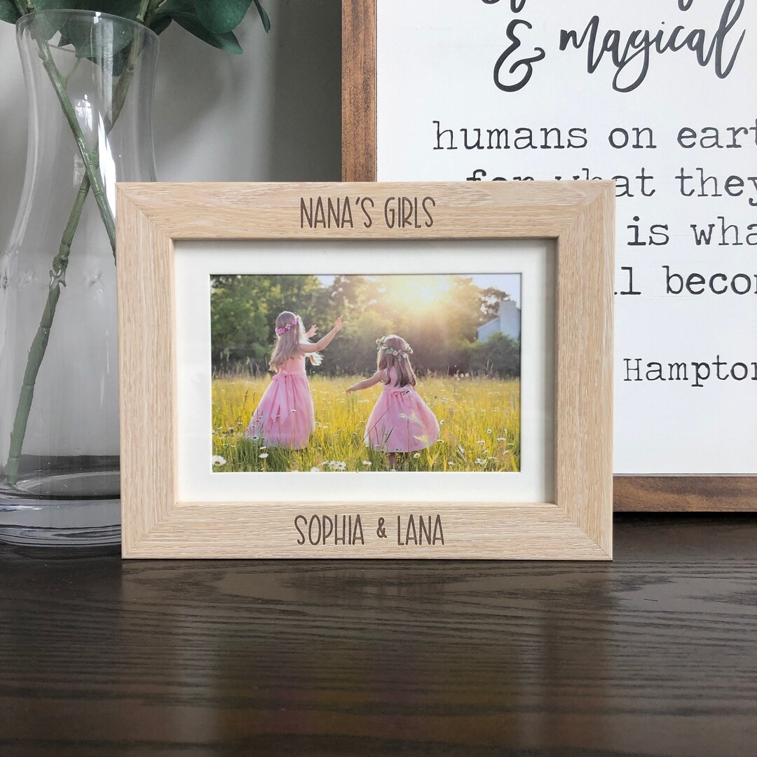 Nana's Girls Picture Frame, Engraved Frame Gift for Nana, Picture Frame