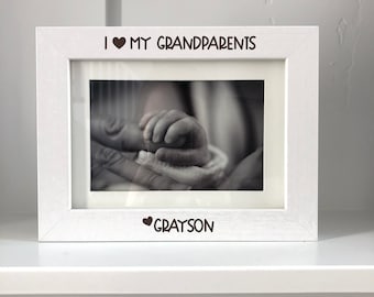 I love my grandparents Picture Frame, Engraved Picture Frame, From Grandson, Granddaughter, Grandparent Gift, Gift for Grandparents