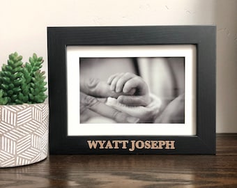 Baby Name Picture Frame Gift, Personalized Name Picture Frames, Engraved Picture Frame, Name Frames, New Mom Gift, Personalized Gift