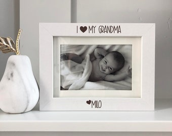 I love my Grandma Picture Frame, Custom Gift to Grandma, Grandma Picture Frame Gift, Gift for Grandma, Gift from Grandbaby, Mother's Day