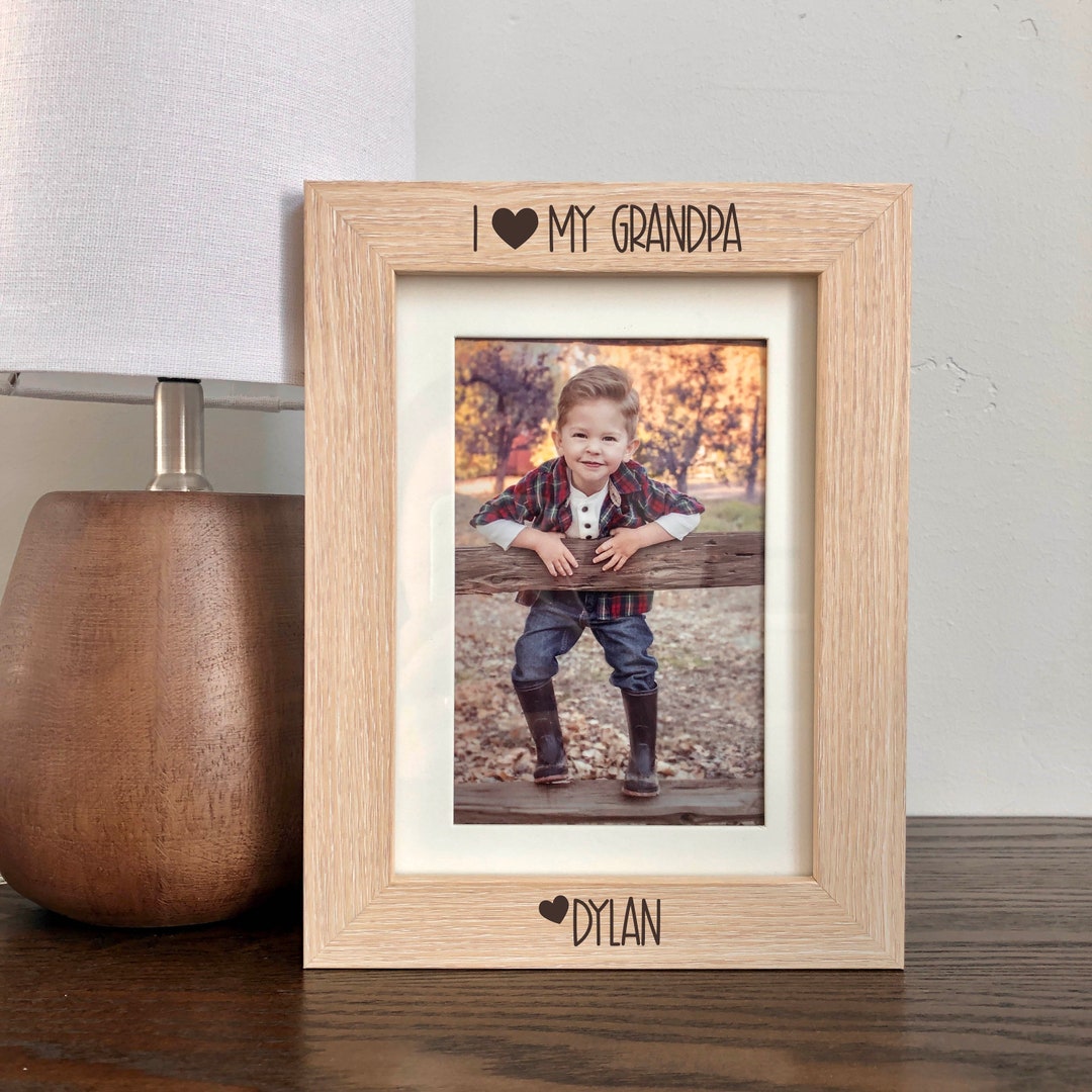 I Love My Grandpa Picture Frame, Engraved Picture Frame, Custom Gift to