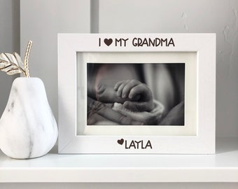 I love my Grandma Picture Frame, Custom Gift to Grandma, Engraved Picture Frame Gift, picture Frame Gift for Grandma, Gift from Grandchild