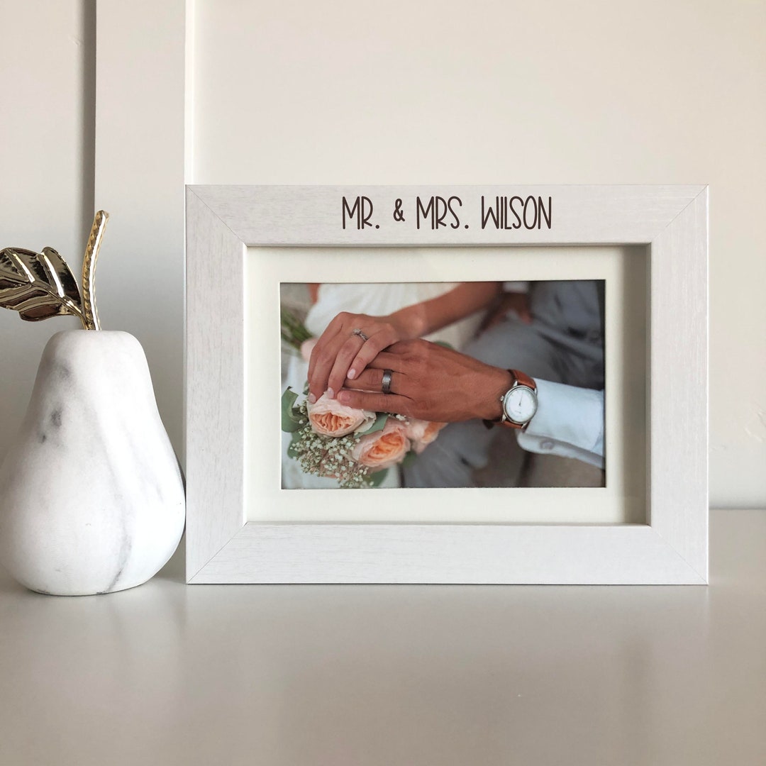 Mr. and Mrs. Picture Frame Wedding Engraved Picture Frame Etsy