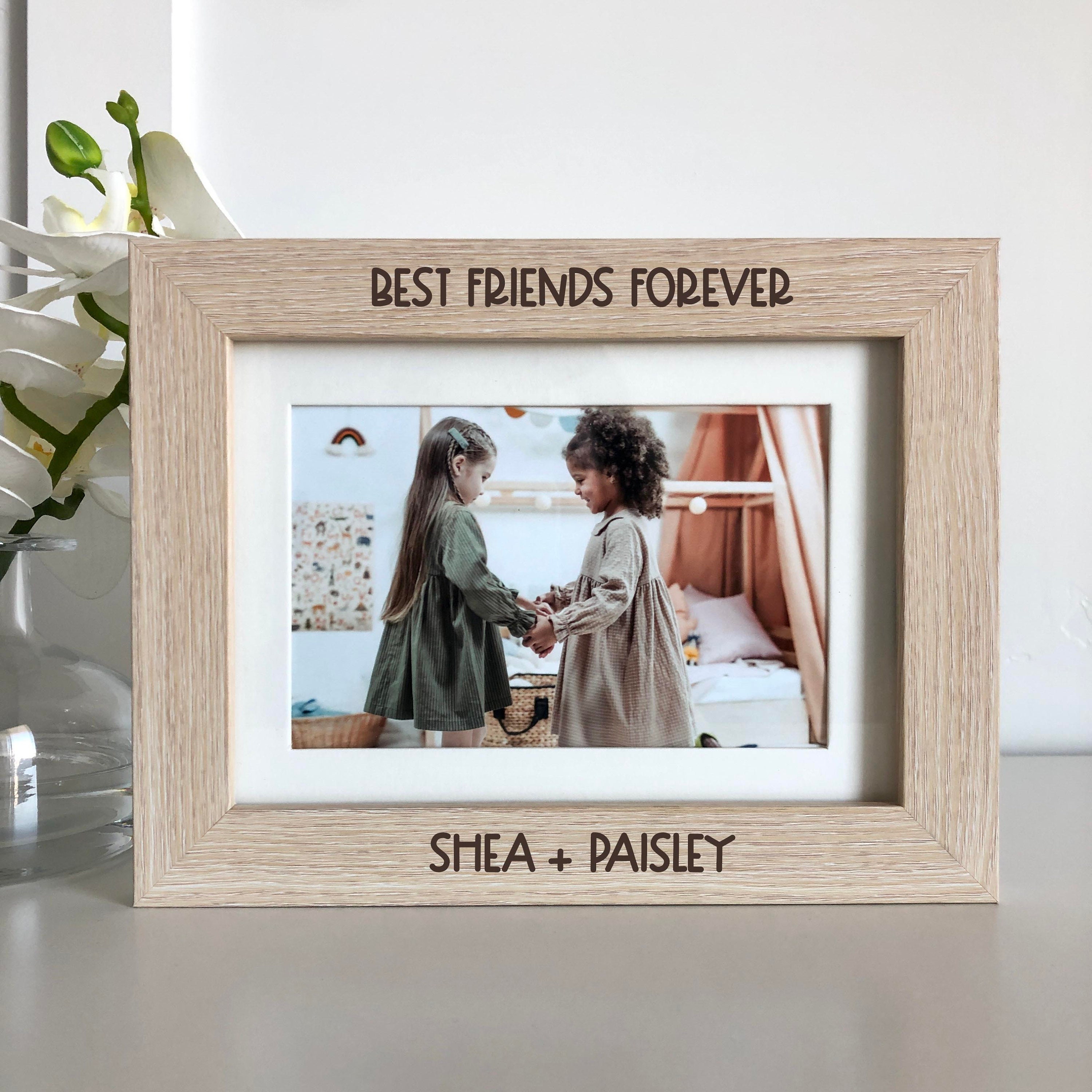 Best Friends, Grey Picture Frame, 4x6 Picture Frame, Photo Frame, Hearts,  Personalized, Custom Framed Wall Collage Sayings BFF Buddies Frame 