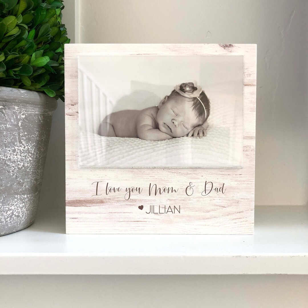 I Love You Mom and Dad Picture Frame White Wood Picture - Etsy