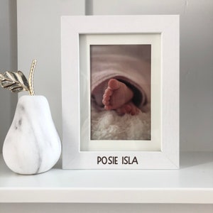 Baby name Picture Frame, Custom Name Picture Frame, Engraved Picture Frame, Nursery Decor, Gift to Mom, Baby Gift, Baby Shower Gift
