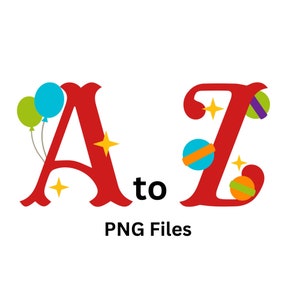 Circo Carnaval Letras Clip Art Set Archivos PNG Descarga digital