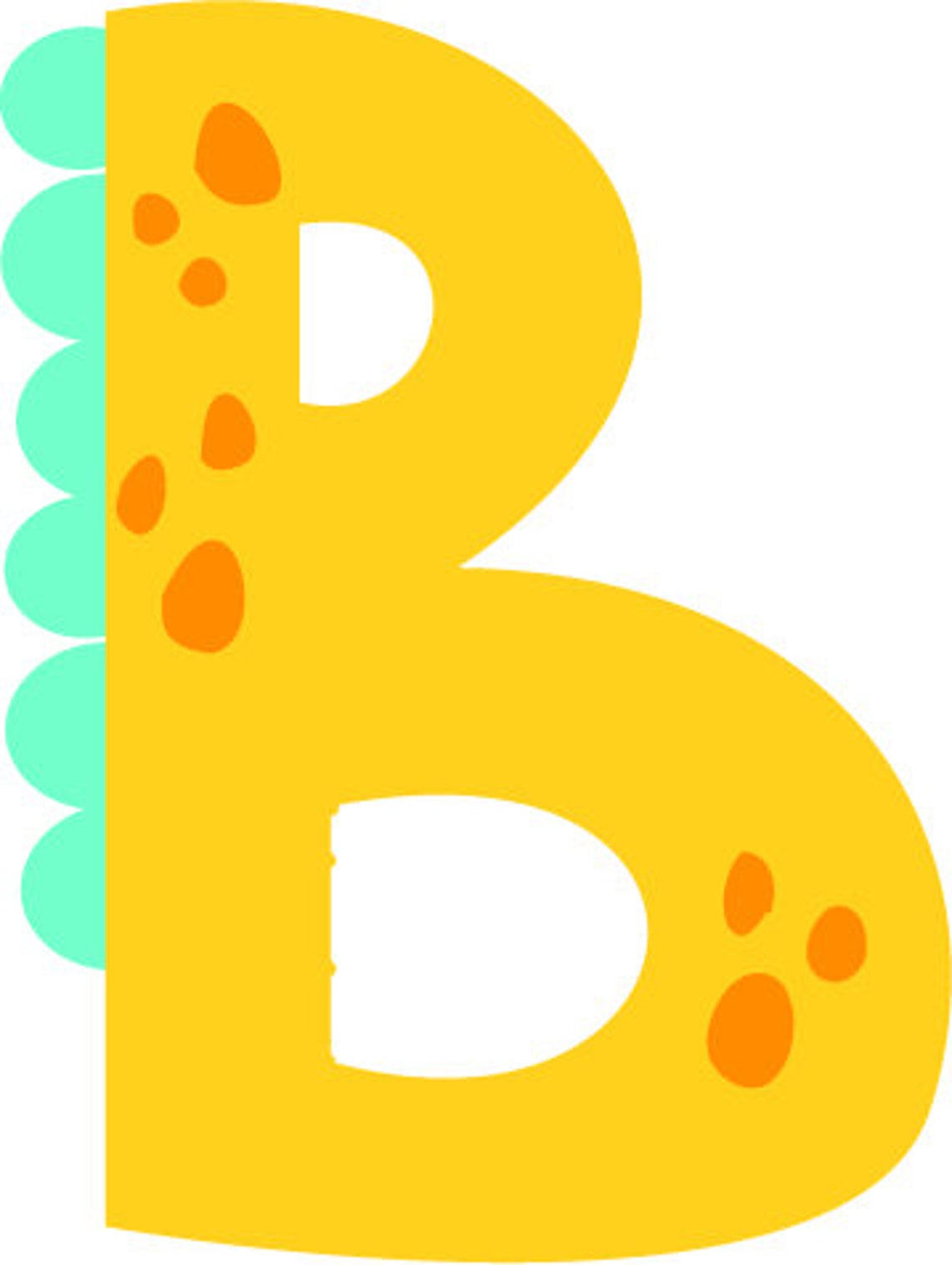 Cartoon Dinosaur Alphabet Letters Clip Art Set PNG Files Etsy