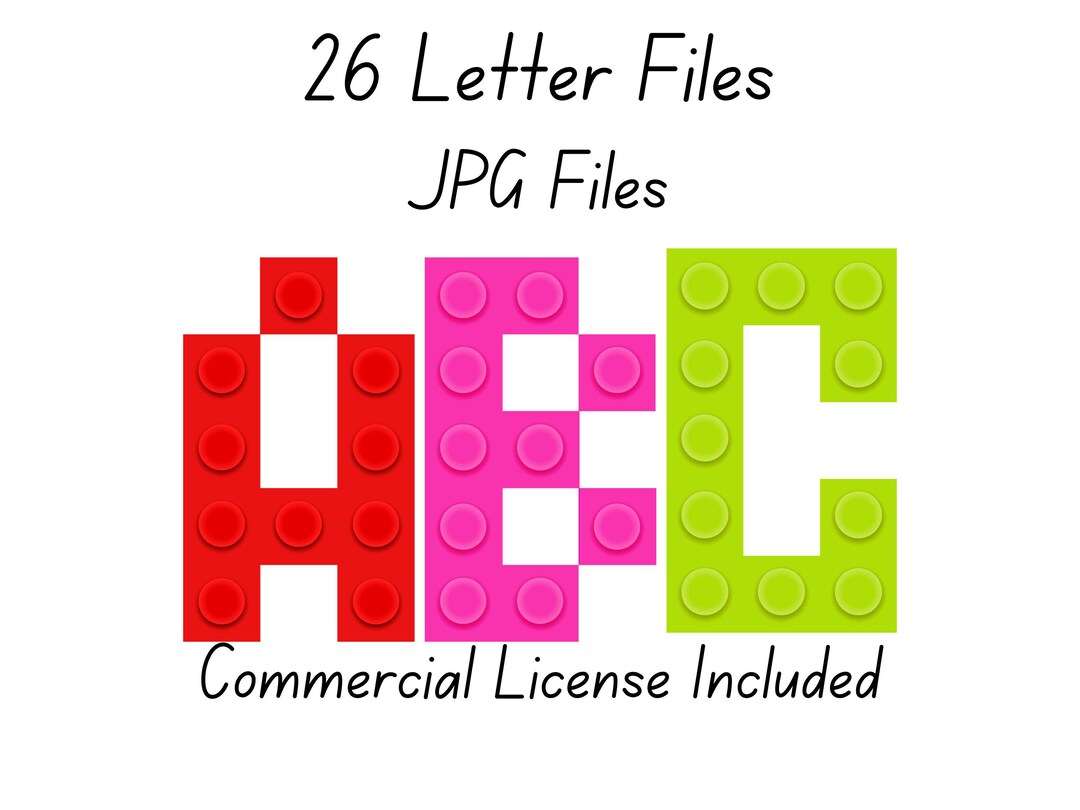 JPG File | Building Alphabet Block Letters Set | Digital Download - Etsy