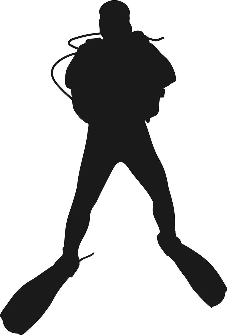 Scuba Diver Silhouette Clip Art Set, PNG Files Etsy Canada
