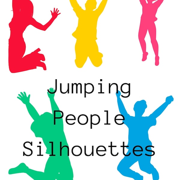 SVG- Jumping People Silhouette Clip Art Set, SVG Files