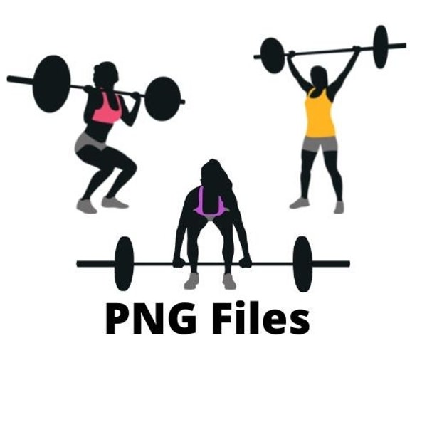 Female Weight Lifters, Women Work Out, PNG Files, Digital Downloads