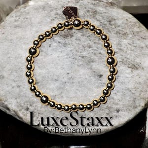 Stackable Gold Beaded Bracelets,  Layered Beaded Bracelets,  Lace Project Inspired, Layered Jewelry, Gemstone Bracelets,  Arm Stack