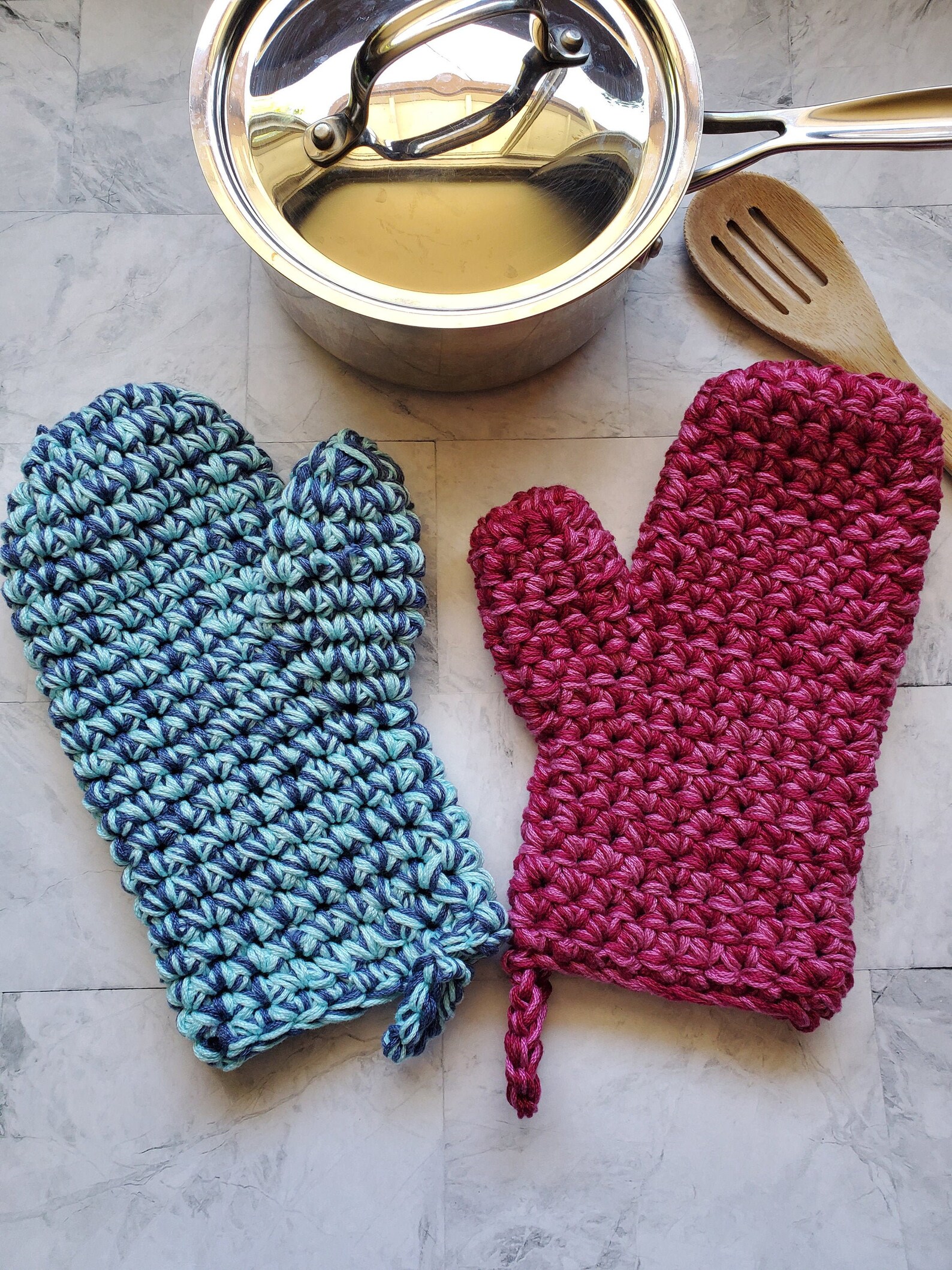 Oven Mitt Kitchen Accessories Knitted Oven Mitt Handmade Etsy