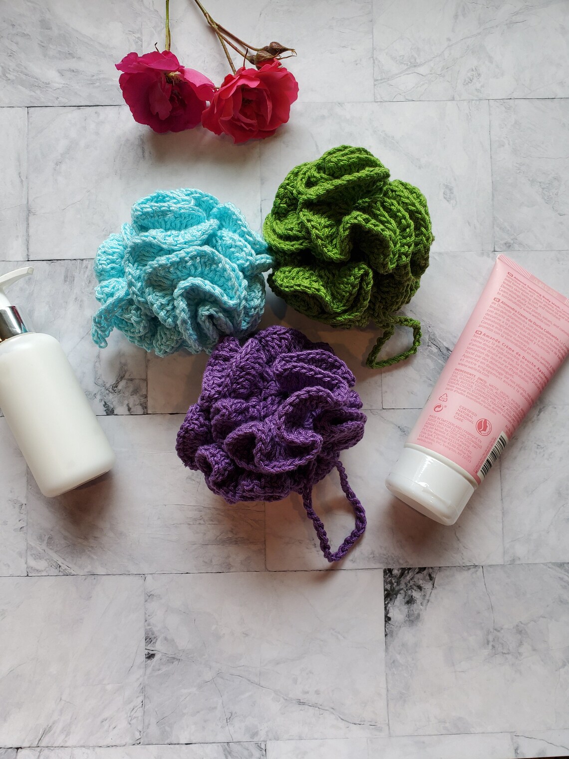 Handmade Crochet Loofah Ecofriendly Loofah Cotton Shower Etsy