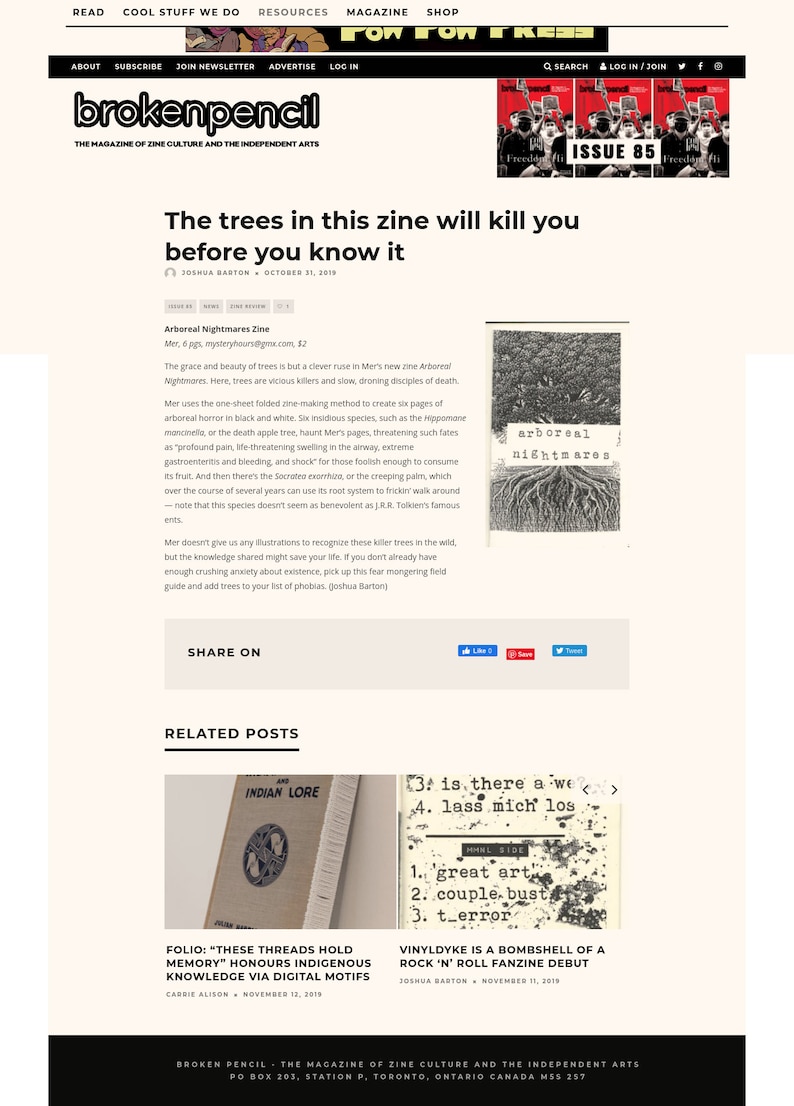 Arboreal Nightmares Mini Zine image 3