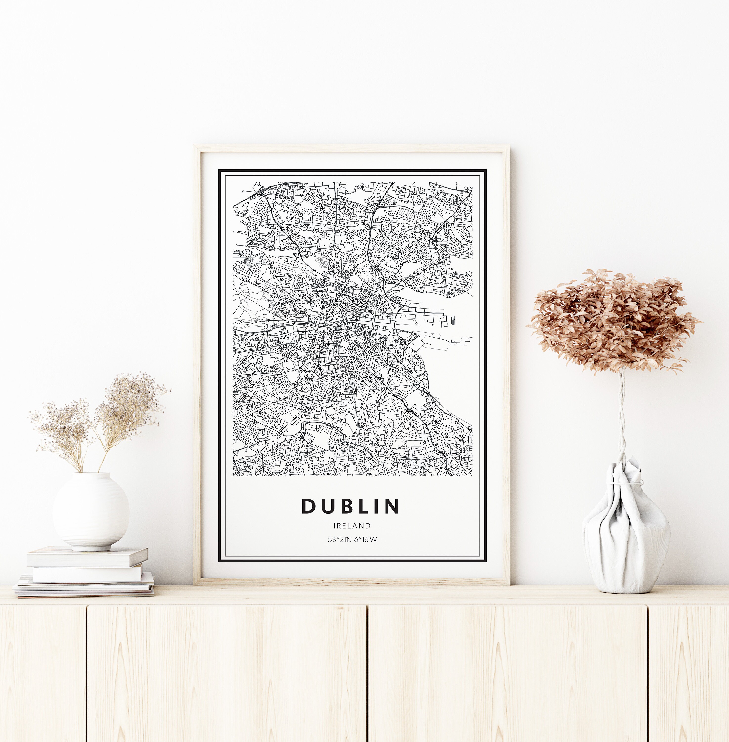 Dublin Map Dublin Printable Map Ireland City Map Dublin Map - Etsy