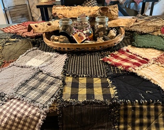 Homespun Cotton Rag Placemats, Handmade Table Decor