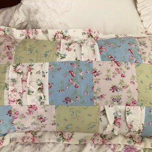 Retired Rachel Ashwell Floral Patchwork Toss Pillow/Simply Shabby Chic