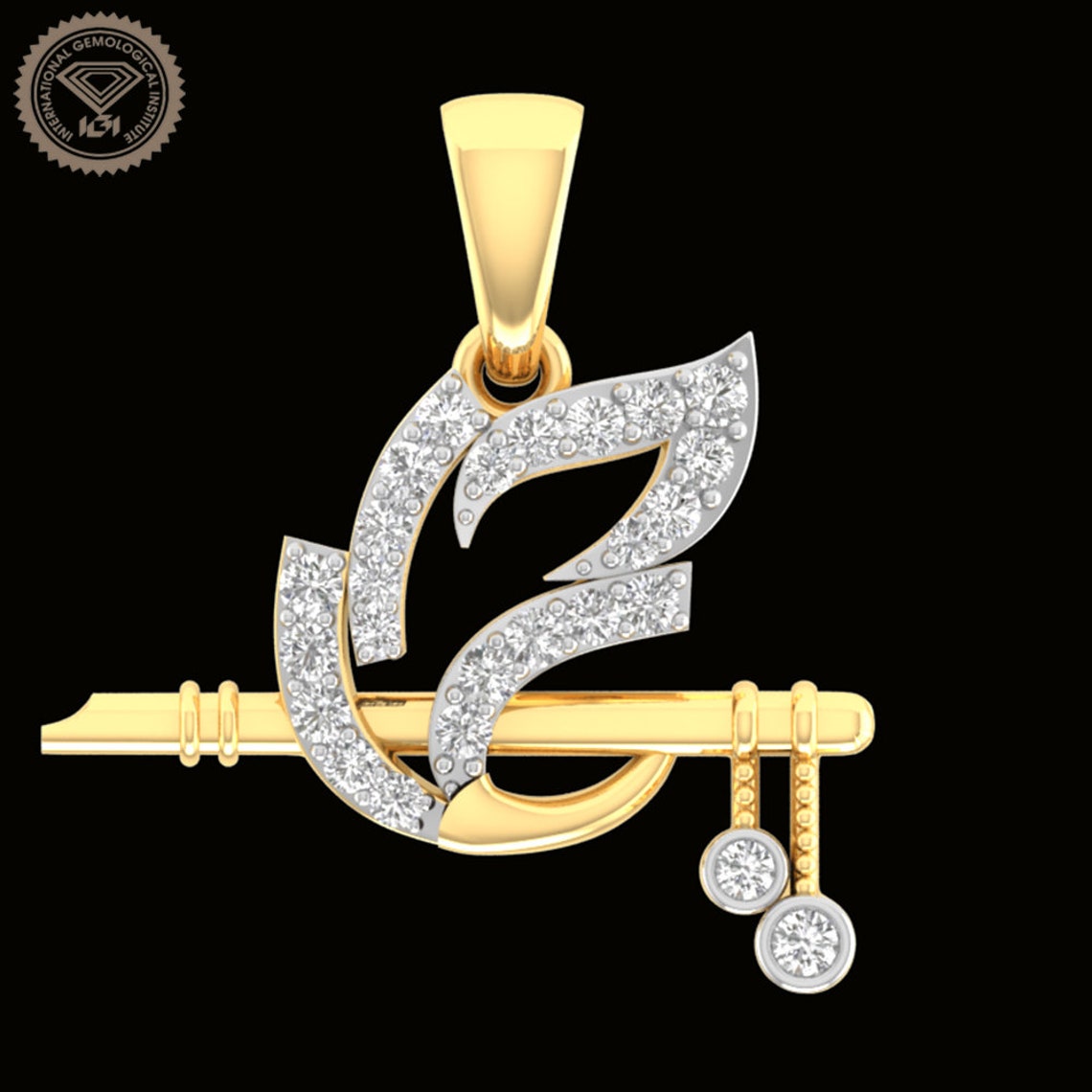 Lord Krishna 18k Gold Plated Pendant Real Diamonds Lord Etsy