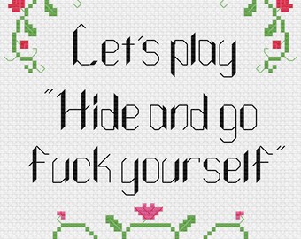 Cross Stitch pattern - subversive - Hide and go... - adult, NSFW, fun and easy