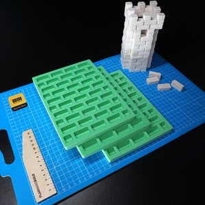 Mini bricks constructor set of 3 molds (00), Mini brick mold, Miniature bricks and cement, Brick molds | SET OF 3 MOLDS