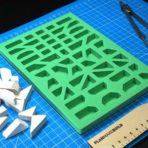 Form für Ziegelsteine (08) Giebel, DIY Miniaturbausteine für Maßstabszene, Puppenhaus, Schulprojekt | Mindestbestellmenge 3 Stück