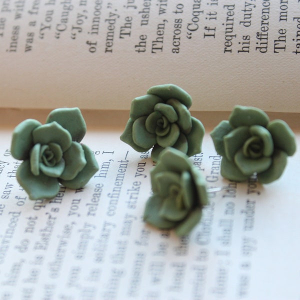 Echeveria Stud Earrings / Wedding Fashion / Bridesmaid Jewelry / Cottagecore