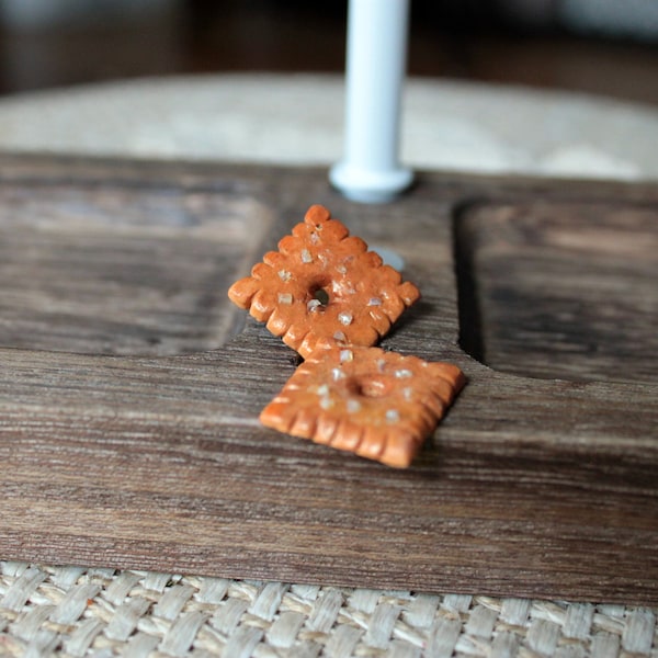 Cheez-its Earrings / Funky Jewelry / Quirky / Fun Earrings / Miniature Food