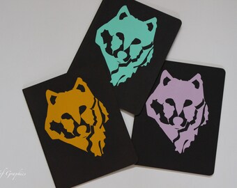 Wolf Lined Notizbücher, wählen Sie Ihre Farbe