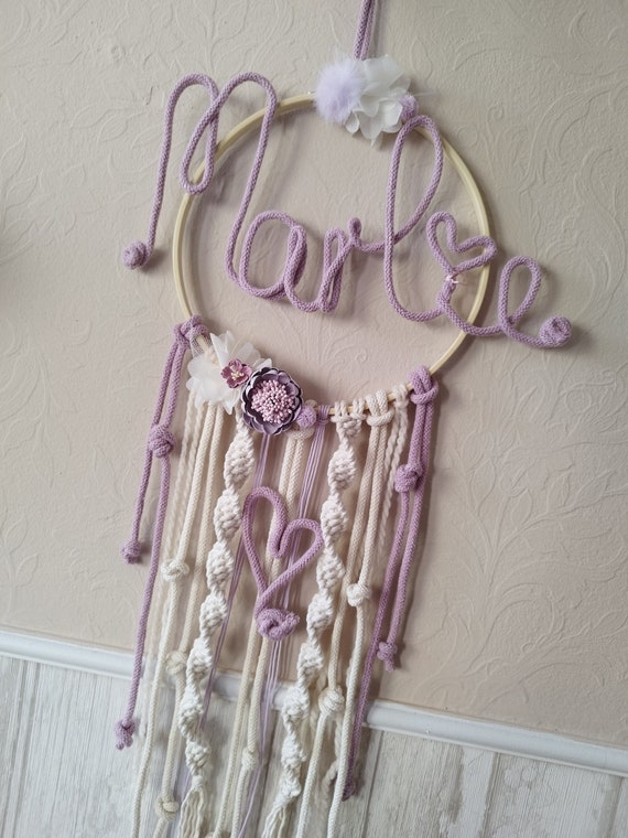 Dream catcher with name, name hoop, wall decoration with name