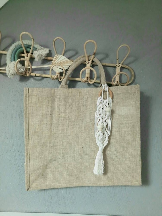 Bag pendant, pendant, jute bag, jute bag, macrame, various colors