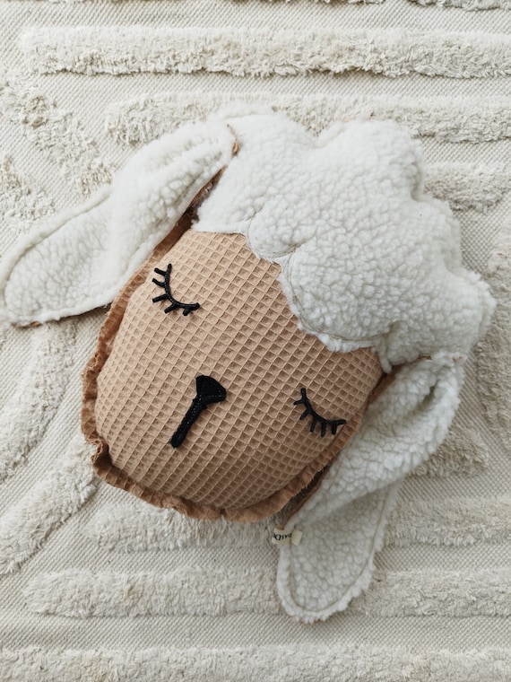 Lamb, sheep pillow, cuddly pillow, decorative pillow