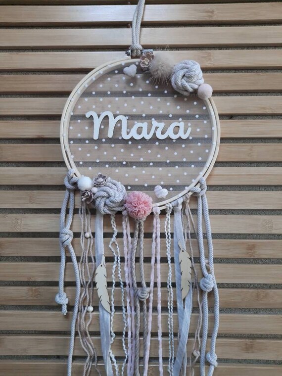 Dream catcher with wooden names