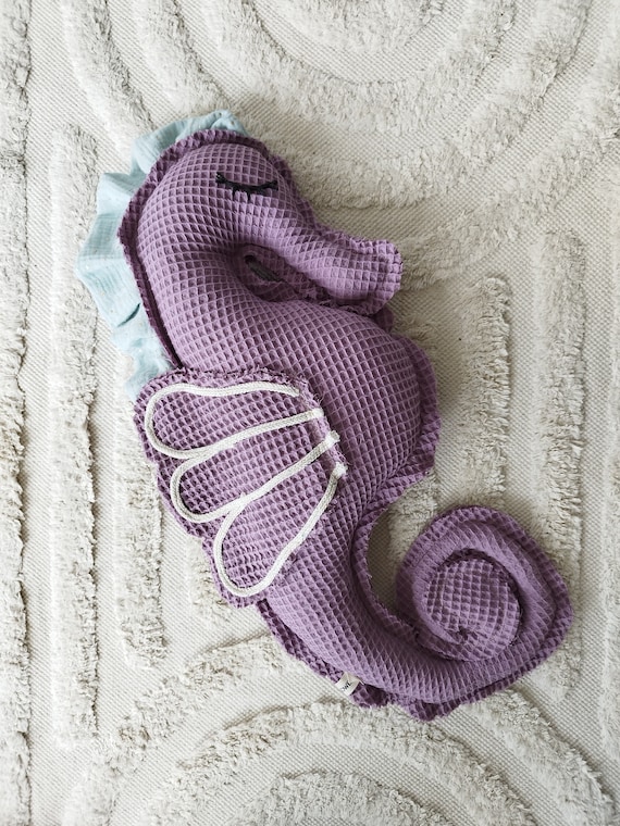Seahorse pillow, cuddly pillow, decorative pillow