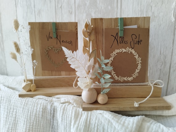 wooden card, photo holder, birthday card