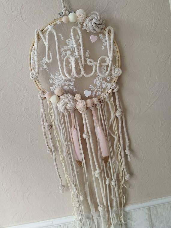 Dream catcher with name, dream catcher baby decoration, children's room decoration