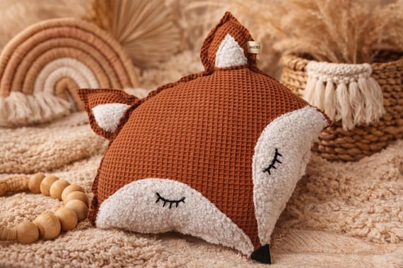 Fox pillow for cuddling, as a gift or simply as a decorative pillow for the children's room.