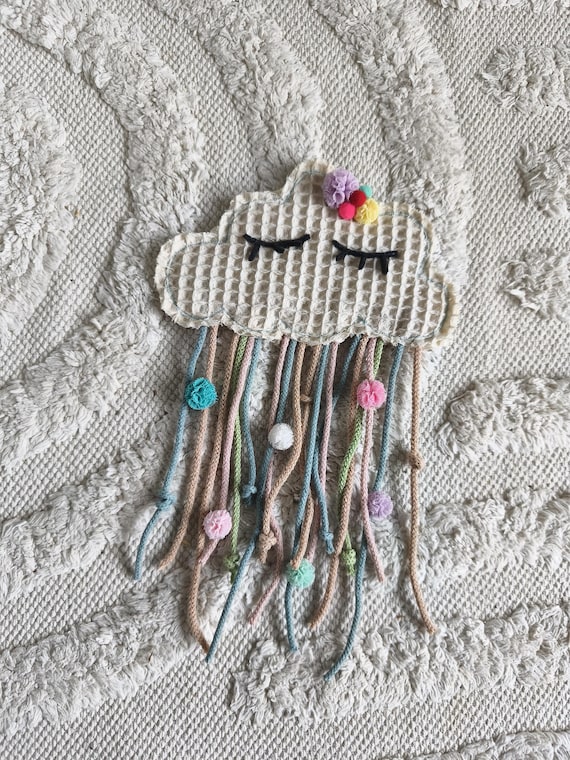 Cloud appliqué for school cone or pillow to sew on yourself.