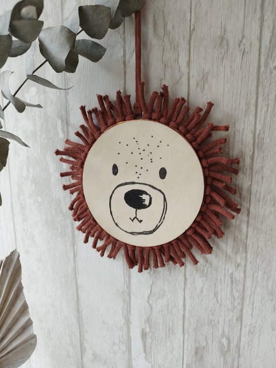 Bear wall decoration, children's room decoration, wooden sign