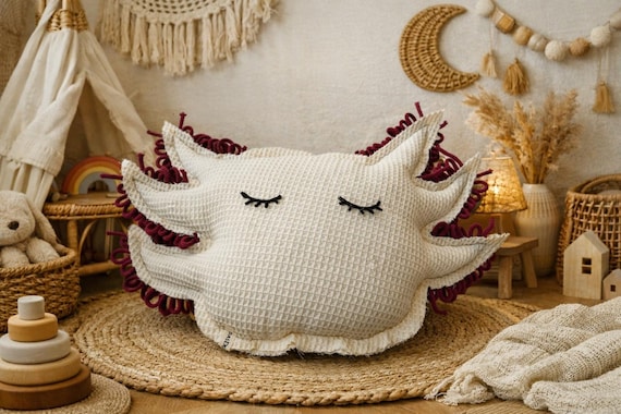 Axolotl cushion, cuddly cushion, decorative cushion